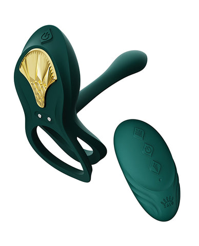 Zalo Bayek Vibrating Couples Ring W-remote - Turquoise Green