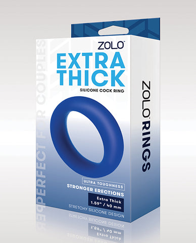 Zolo Extra Thick Silicone Cock Ring - Blue