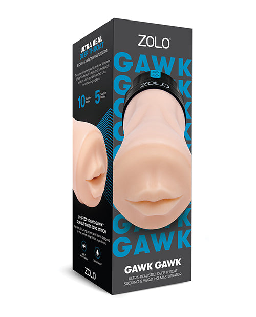 Zolo Gawk Gawk Deep Throat Vibrating Masturbator - Ivory