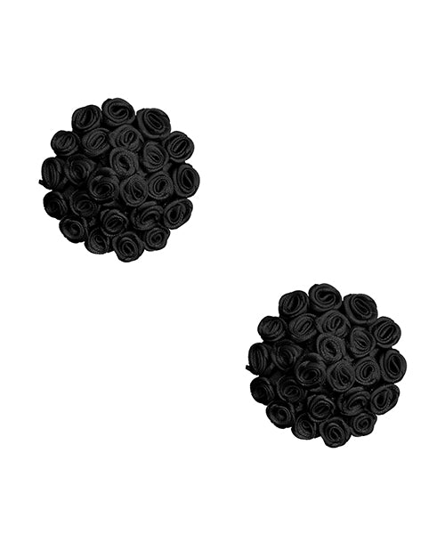 Burlesque Nightfall Roses Reusable Silicone Nipztix - Black O-s