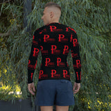 Men's Black Rash Guard with Red Lettering