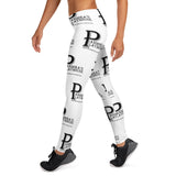 White All-Over Print Leggings with Black Lettering