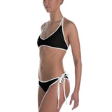 Black Bikini With White Outline And White Lettering