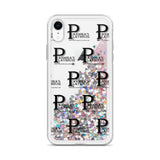Liquid Glitter iPhone Case With Black Lettering